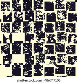 Abstract grunge vector background. Monochrome raster composition of irregular overlapping elements
