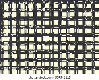 Abstract grunge vector background. Monochrome composition of irregular overlapping graphic elements.