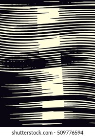 Abstract grunge vector background. Monochrome raster composition of irregular overlapping graphic elements.