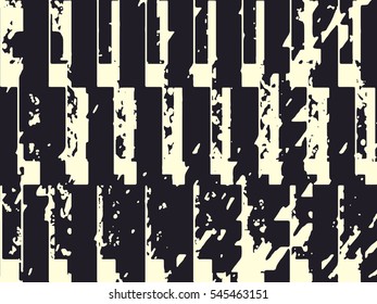 Abstract grunge vector background. Monochrome composition of irregular overlapping graphic elements.