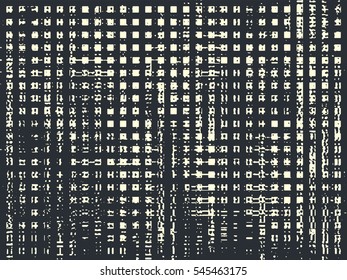 Abstract grunge vector background. Monochrome composition of irregular overlapping graphic elements.