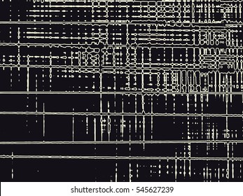 Abstract grunge vector background. Monochrome raster composition of irregular overlapping  graphic elements.