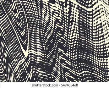 Abstract grunge vector background. Monochrome raster composition of irregular overlapping wavy graphic elements.