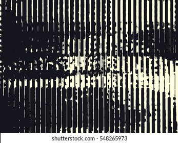 Abstract grunge vector background. Monochrome raster composition of irregular overlapping graphic elements.