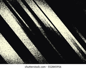 Abstract grunge vector background. Monochrome grainy composition of irregular oblique  geometric elements.