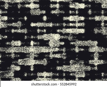 Abstract grunge vector background. Monochrome grainy composition of irregular overlapping graphic elements.