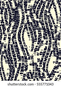 Abstract grunge vector background. Monochrome composition of irregular wavy graphic elements.