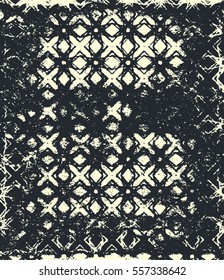 Abstract grunge vector background. Monochrome composition of irregular graphic elements.