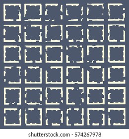 Abstract grunge vector background. Monochrome squared raster composition of irregular graphic elements.