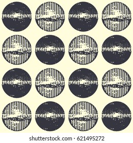 Abstract grunge vector background. Monochrome squared composition of irregular circular  graphic elements.