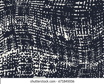 Abstract grunge vector background. Monochrome raster composition of irregular wavy graphic elements.