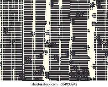 Abstract grunge vector background. Monochrome raster composition of irregular graphic elements.
