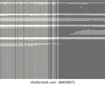 Abstract grunge vector background. Monochrome raster composition of irregular graphic elements.