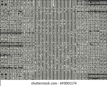Abstract grunge vector background. Monochrome composition of irregular graphic elements.