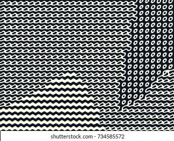Abstract grunge vector background. Monochrome raster composition of irregular graphic elements.