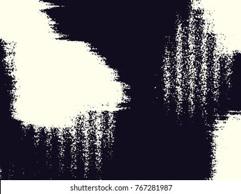 Abstract grunge vector background. Monochrome raster composition of irregular graphic elements.