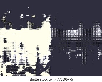 Abstract grunge vector background. Monochrome raster composition of irregular graphic elements.