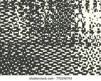 Abstract grunge vector background. Monochrome raster composition of irregular graphic elements.