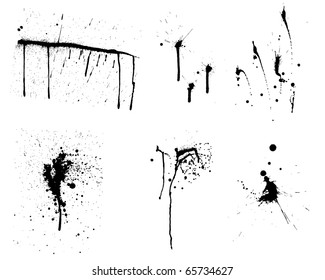 Abstract grunge vector background set for design use.