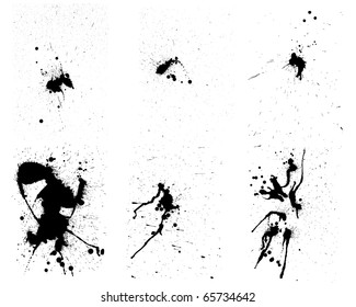 Abstract grunge vector background set for design use.