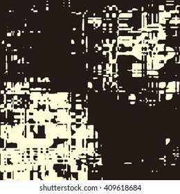 Abstract grunge vector background. Squared monochrome composition of irregular overlapping shapes. Created using handmade camera-less photographic print.