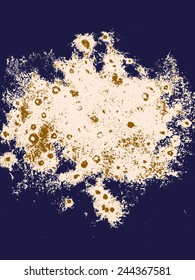 Abstract grunge vector background. Two-tone composition of irregular shape elements. Created using handmade camera-less photograph.