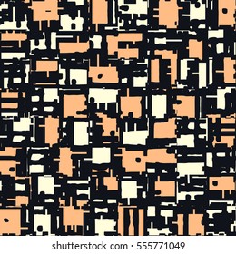 Abstract grunge vector background. Two-tone mosaic composition of irregular geometric  elements.