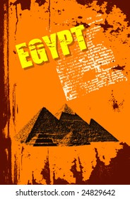 Abstract Grunge Vector Poster With Egypt Theme