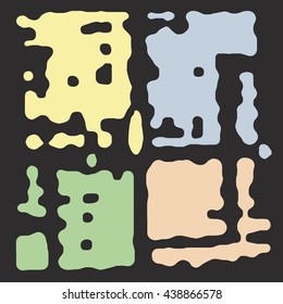 Abstract grunge vector tile. Color squared composition of irregular elements created using handmade camera-less photographic print.