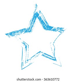abstract grunge vintage blue star texture and background, vector illustration design element
