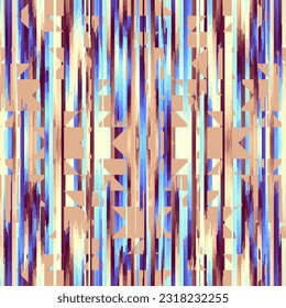 Abstract grunge vintage pattern. Aztec ikat style. Seamless vector image.