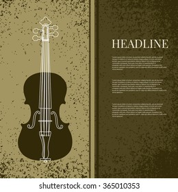 abstract  grunge vintage sound background with violin design eps 10 vector
