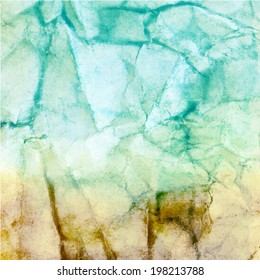 Abstract grunge watercolor background, painted on crumpled paper texture