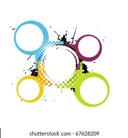 Abstract grunge  wave halftone line background
