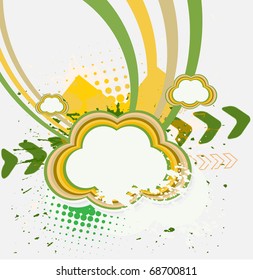 Abstract grunge wave halftone line background