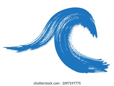 Abstract Grunge Wave.Vector Ocean Wave.