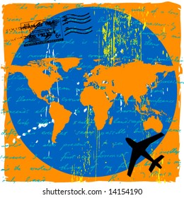 abstract grunge world map