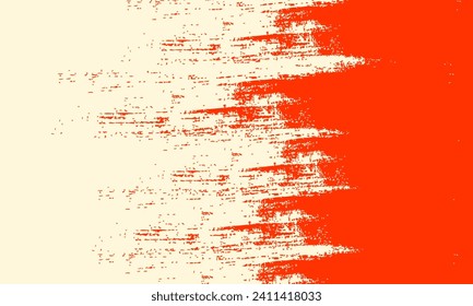 Resumen de fondo de estilo grunge. Un fondo vector de color beige con una textura de grifo abstracto rojo. Resumen de trazos de pincel seco de derecha a izquierda