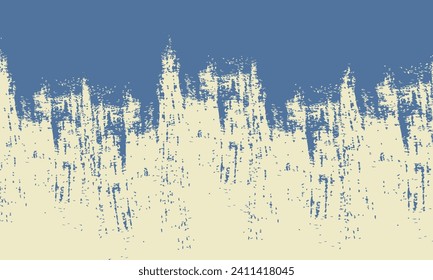 Abstract grunge-style background. Beige vector background with blue abstract grunge texture. Abstract dry brush strokes, plasters