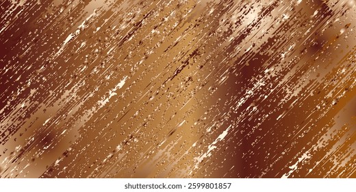 Abstract grunge-style golden-brown textured background with diagonal distressed brush strokes, perfect for modern, vintage, and artistic designs