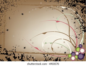 Abstract grunge-style vector background with organic elements.