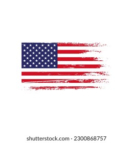 abstract grungy american flag illustration design, flag of the united states vector