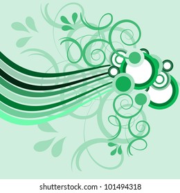 Abstract grungy background with colorful flower