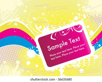 abstract grungy background with colorful stripes and sample text