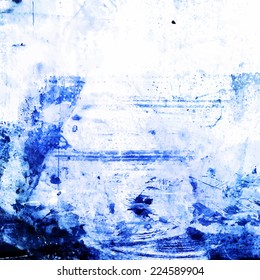Abstract grungy background with deep blue hand drawn strokes and place for your text.