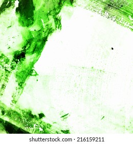Abstract grungy background with deep green hand drawn strokes and place for your text.