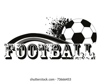 abstract grungy background with football, vector illustration
