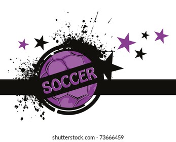 abstract grungy background with football, vector illustration