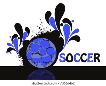 abstract grungy background with football, vector illustration