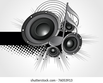 abstract grungy background with vinyl, musical note